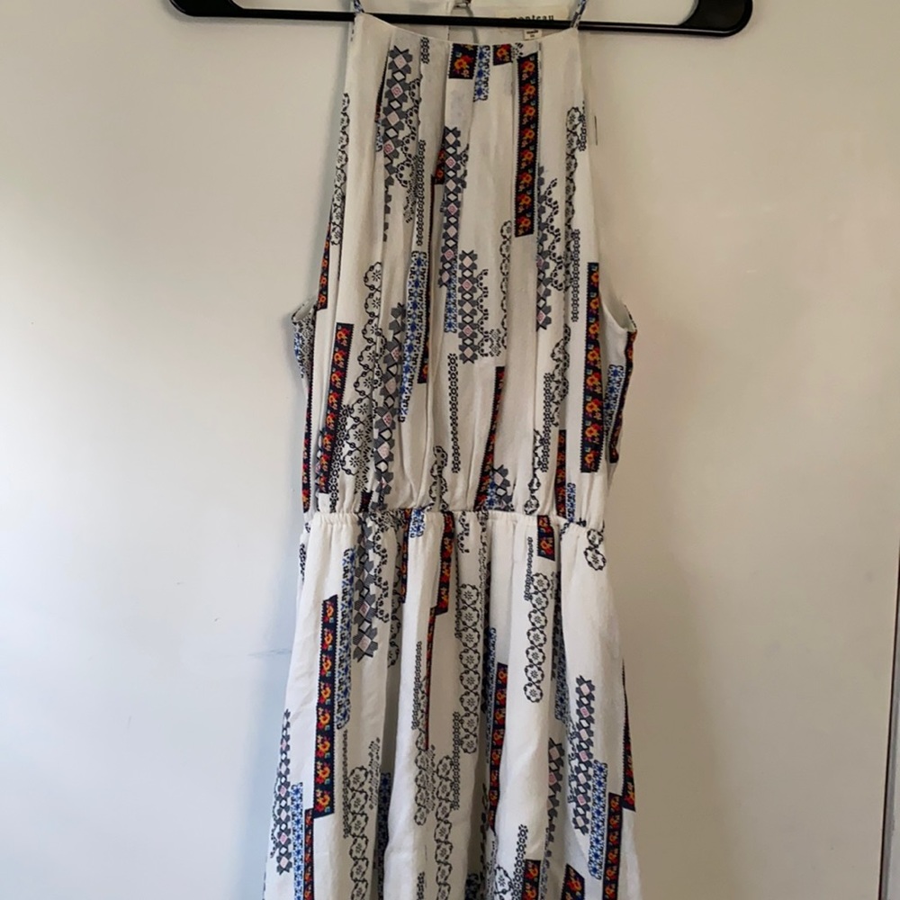Monteau white/multi color halter dress